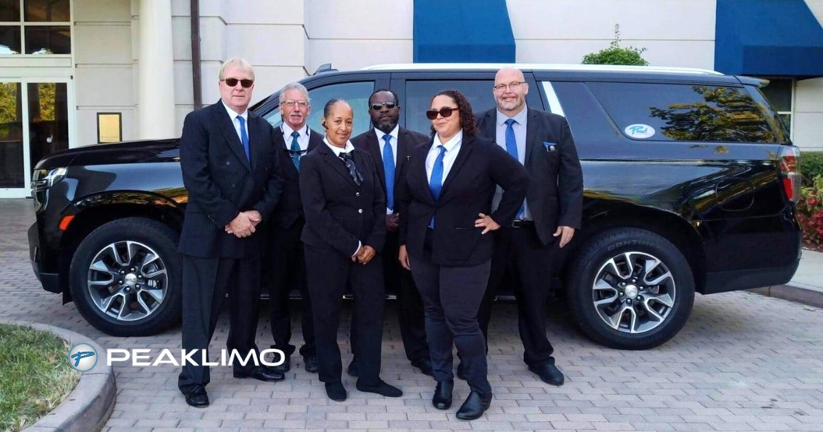 Peak Limo team representing excellence in luxury transportation service and showcasing the success of their redesigned website